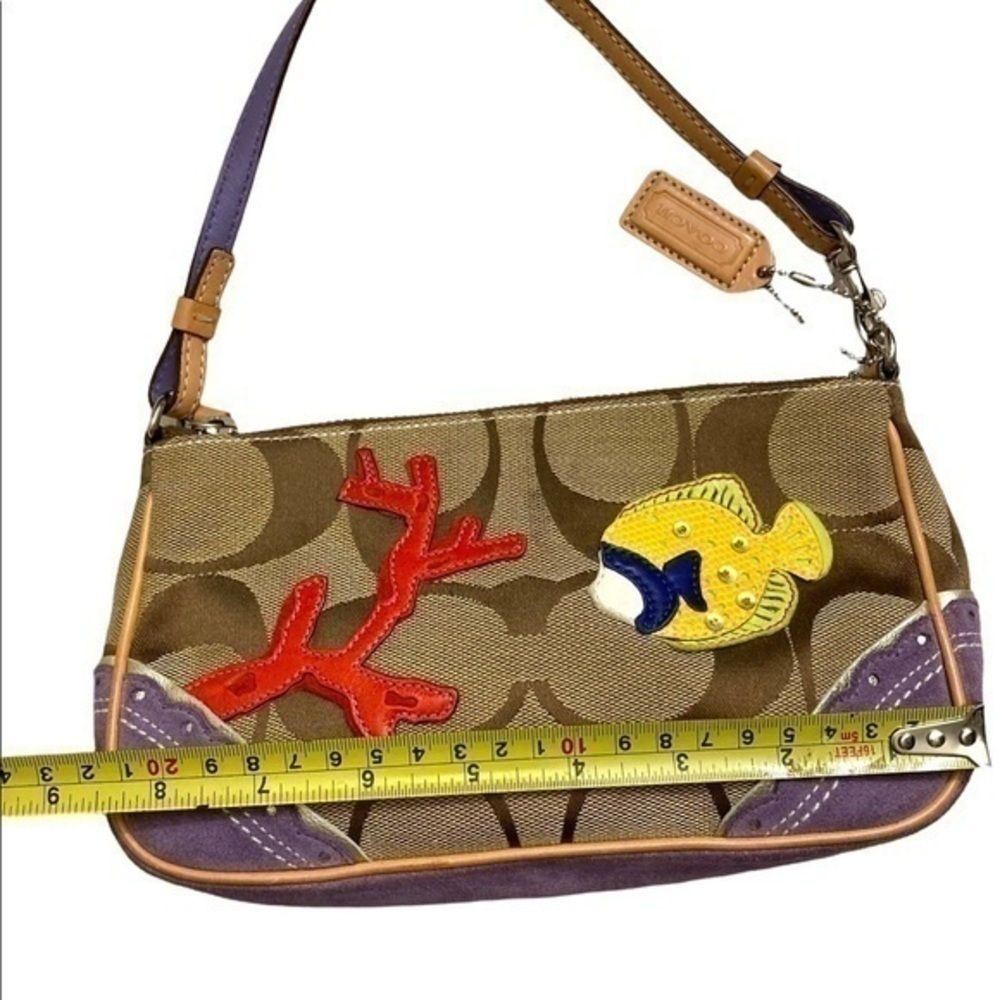 Coach Hobo 1491 Limited Edition Applique Fish Brown Purple Leather Suede bag - Picture 2 of 13